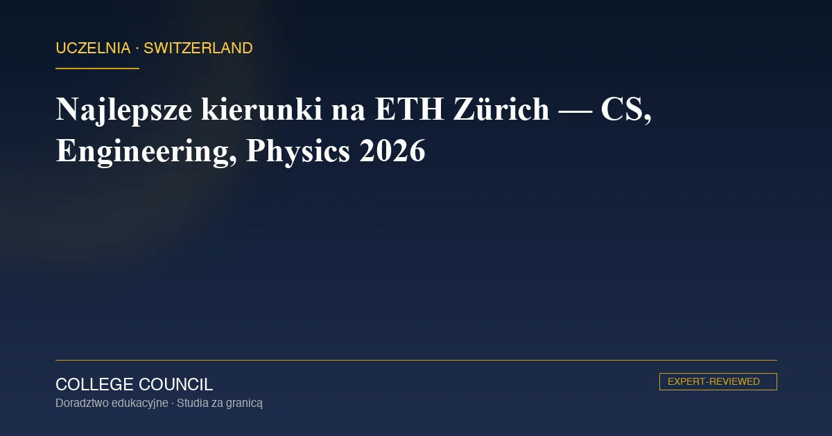 Kampus ETH Zurich z widokiem na 16 departamentów STEM