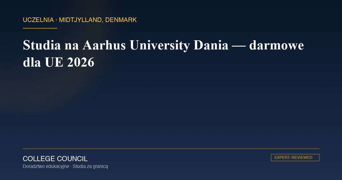Aarhus University main building — żółta cegła, park uniwersytecki w Aarhus