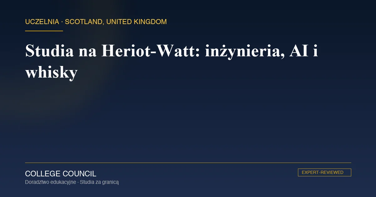 Kampus Riccarton Heriot-Watt University w Edynburgu wśród parkowej zieleni