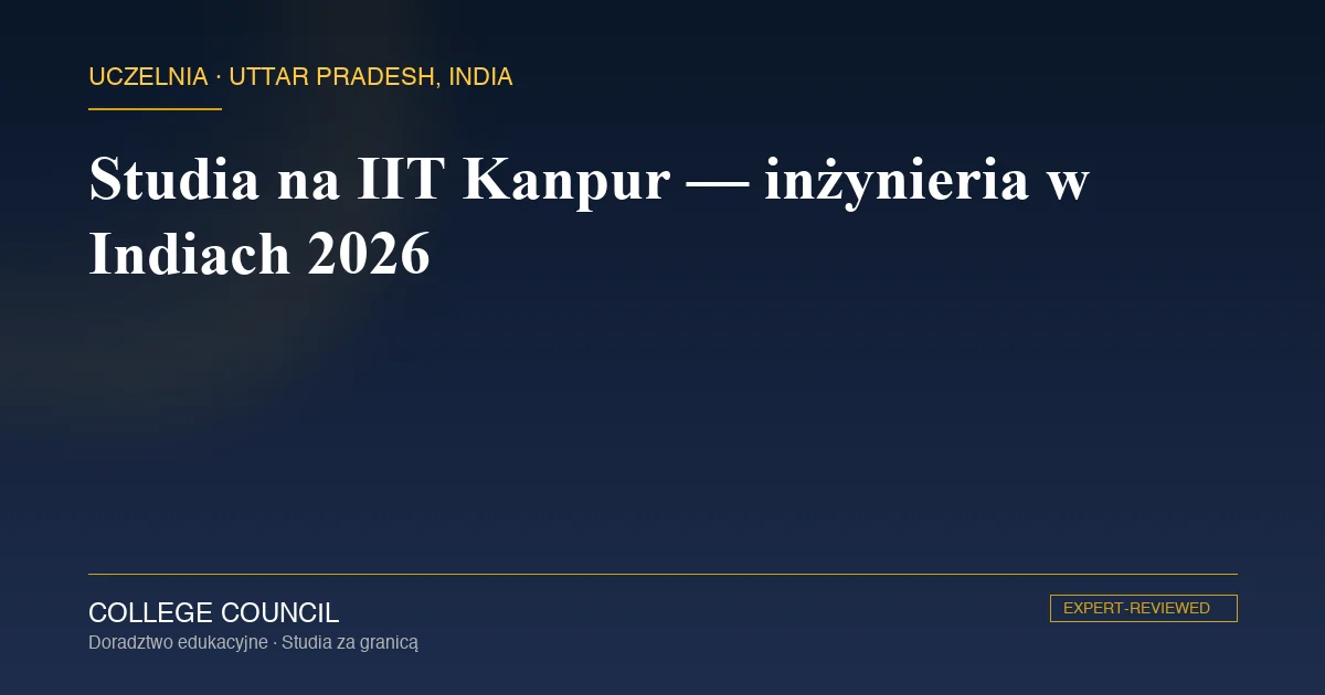 Kampus IIT Kanpur w stanie Uttar Pradesh w Indiach