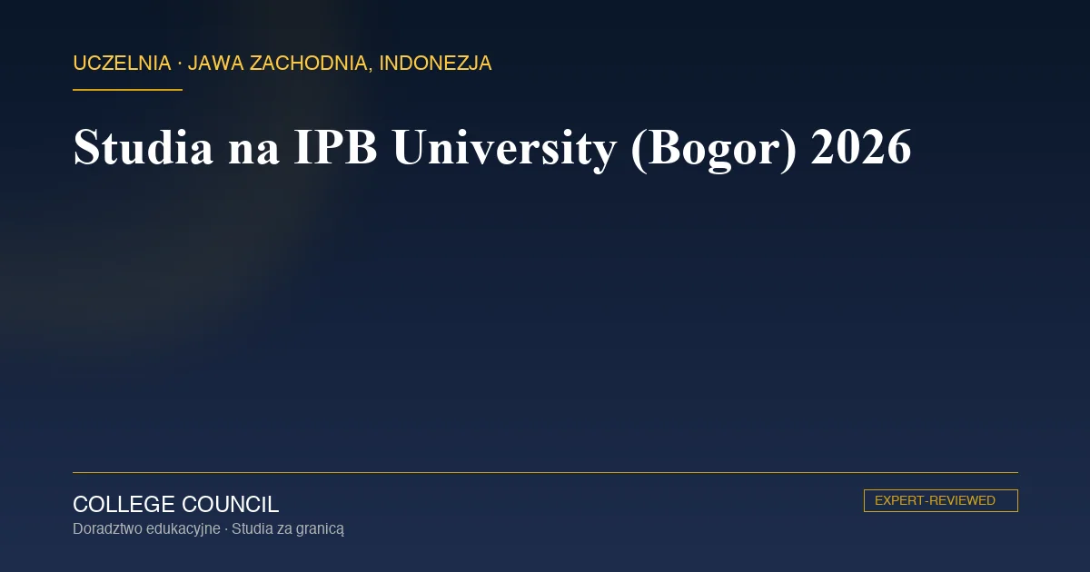 Zielony kampus IPB University w Dramaga pod Bogorem na Jawie Zachodniej