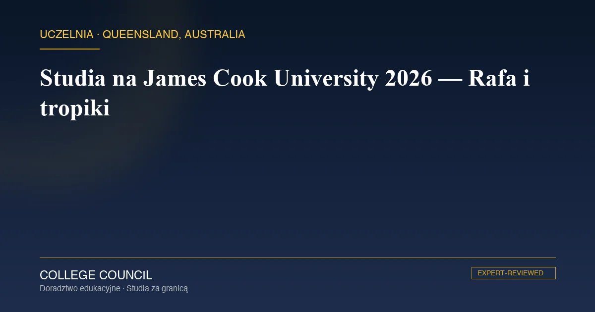 Kampus James Cook University w tropikalnym Queensland przy Wielkiej Rafie Koralowej