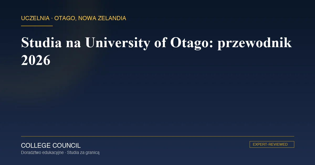 Neogotycki budynek zegarowy University of Otago nad rzeką Leith w Dunedin