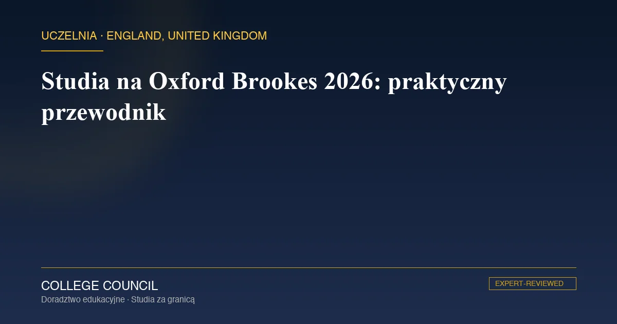 Kampus Oxford Brookes University w Oxfordzie w Anglii