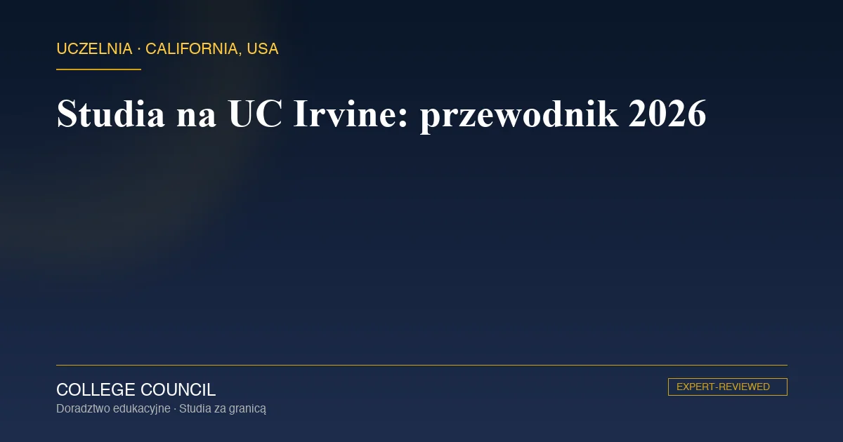 Kampus University of California, Irvine z parkiem Aldrich i pierścieniowym układem budynków