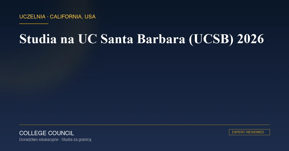 Kampus UC Santa Barbara nad oceanem w Kalifornii o zachodzie słońca
