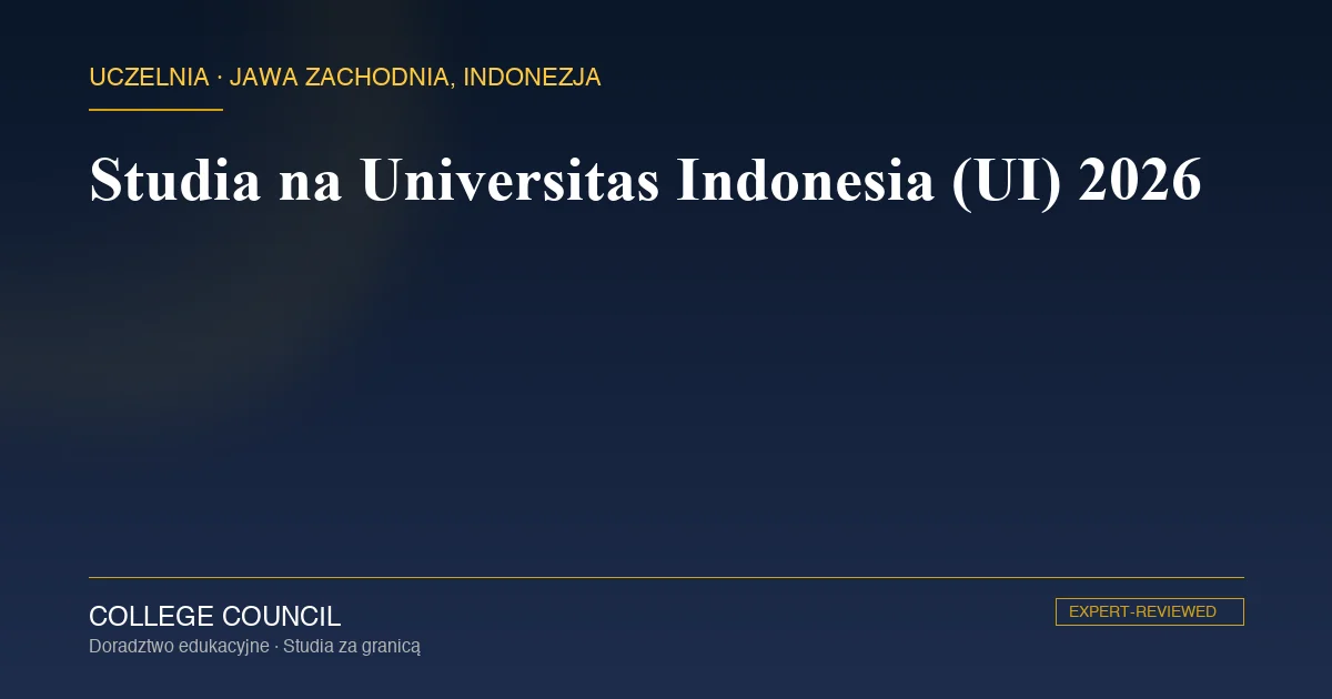 Budynek rektoratu Universitas Indonesia nad jeziorem na kampusie w Depok