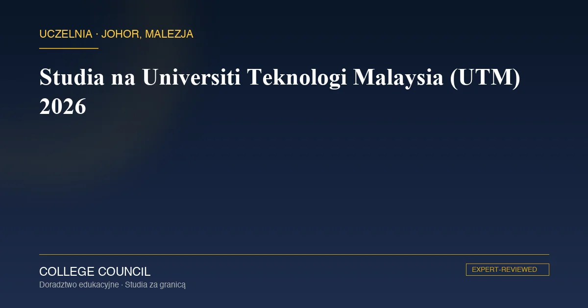 Kampus Universiti Teknologi Malaysia w Skudai w stanie Johor