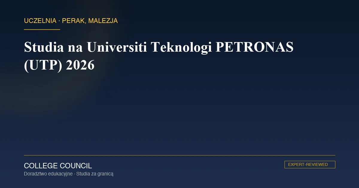 Kampus Universiti Teknologi PETRONAS w Seri Iskandar w Malezji