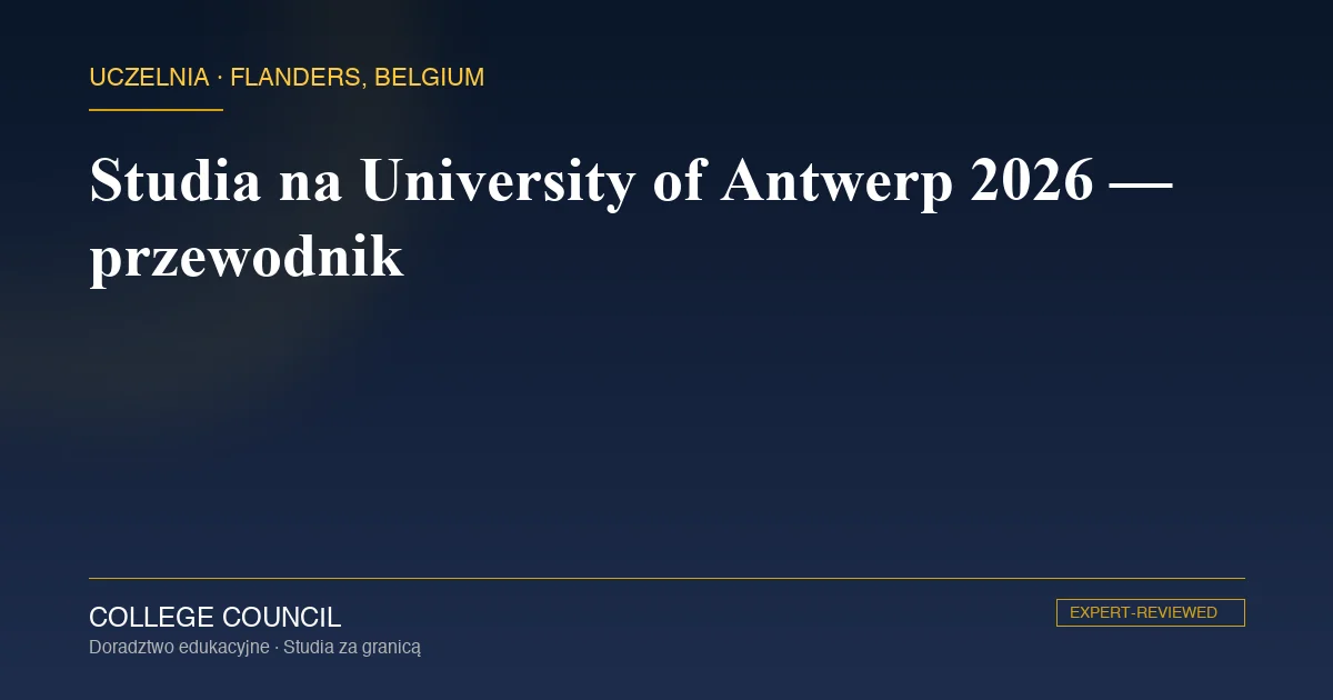 Kampus University of Antwerp we Flandrii w Belgii