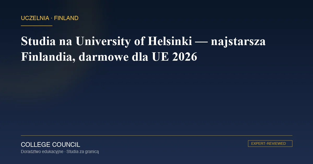 University of Helsinki — główny budynek przy Senate Square w centrum Helsinek