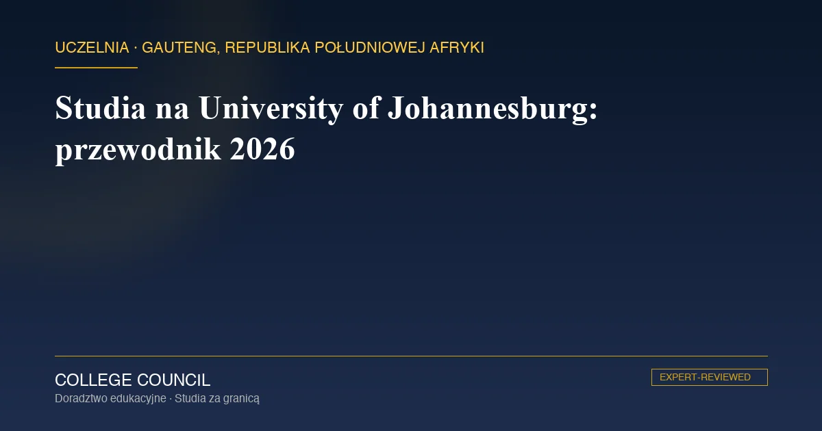 Kampus University of Johannesburg w Johannesburgu - młoda, duża uczelnia RPA w czołówce QS Sub-Saharan Africa