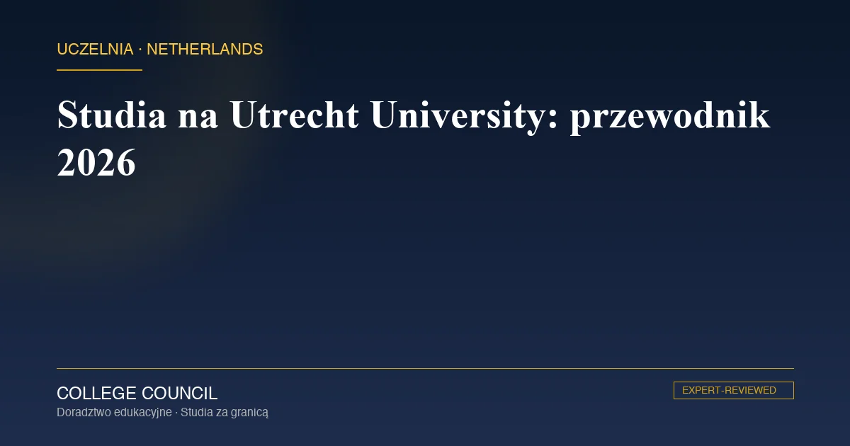 Kampus Utrecht University - Uithof (Utrecht Science Park) i historyczne centrum Utrechtu