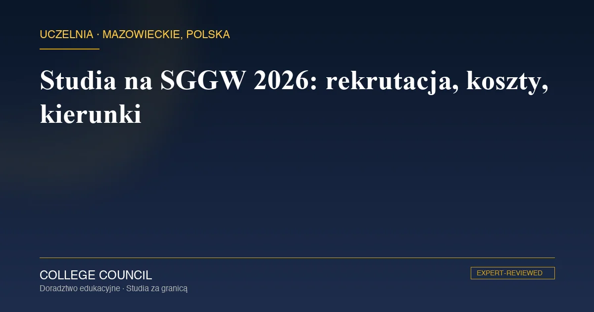 Kampus SGGW na warszawskim Ursynowie z zabytkowymi budynkami i parkiem
